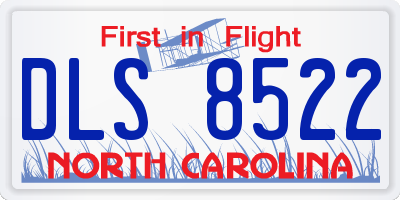 NC license plate DLS8522