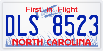 NC license plate DLS8523