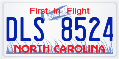 NC license plate DLS8524
