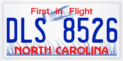 NC license plate DLS8526