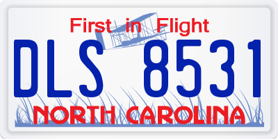 NC license plate DLS8531