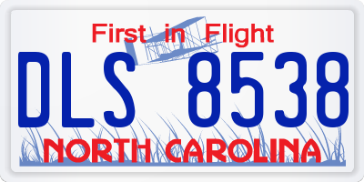 NC license plate DLS8538