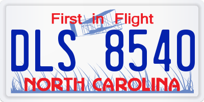 NC license plate DLS8540