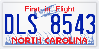 NC license plate DLS8543