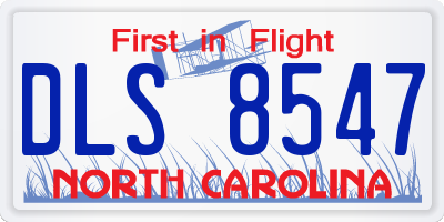 NC license plate DLS8547
