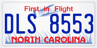 NC license plate DLS8553