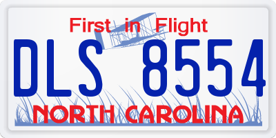 NC license plate DLS8554