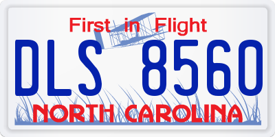 NC license plate DLS8560