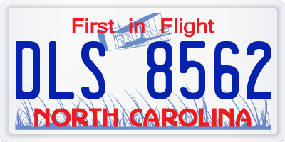 NC license plate DLS8562