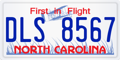 NC license plate DLS8567
