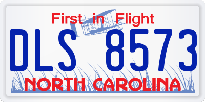 NC license plate DLS8573