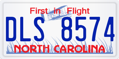 NC license plate DLS8574