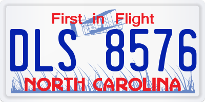 NC license plate DLS8576