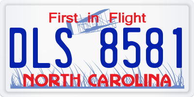NC license plate DLS8581