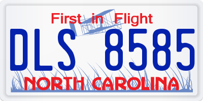 NC license plate DLS8585