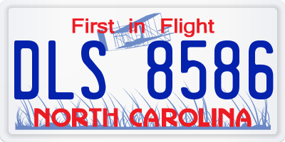 NC license plate DLS8586