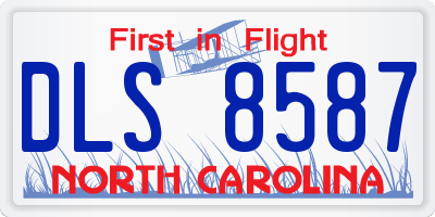 NC license plate DLS8587