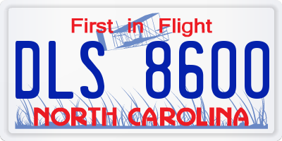 NC license plate DLS8600