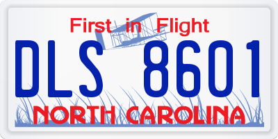 NC license plate DLS8601