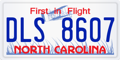 NC license plate DLS8607
