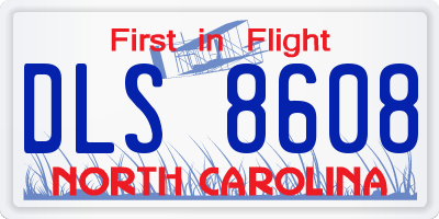 NC license plate DLS8608