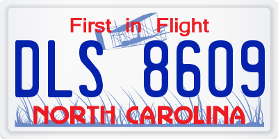 NC license plate DLS8609