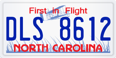 NC license plate DLS8612