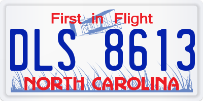 NC license plate DLS8613