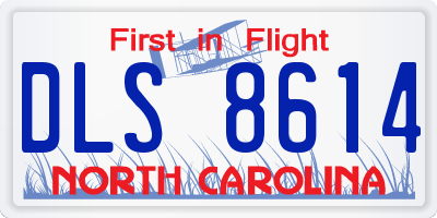 NC license plate DLS8614