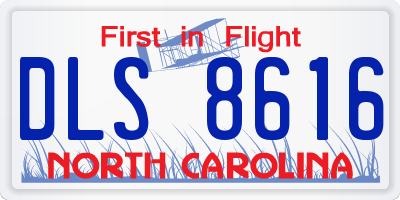 NC license plate DLS8616