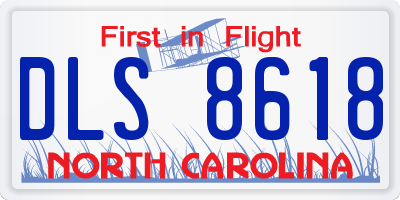 NC license plate DLS8618