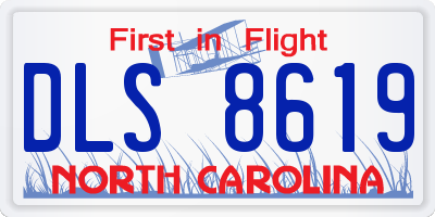 NC license plate DLS8619