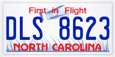 NC license plate DLS8623