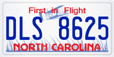 NC license plate DLS8625