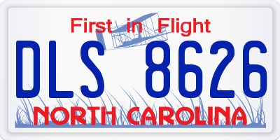 NC license plate DLS8626