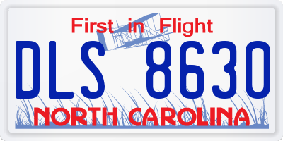 NC license plate DLS8630