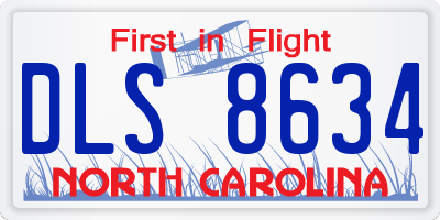NC license plate DLS8634