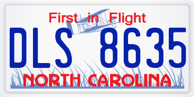 NC license plate DLS8635