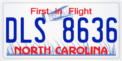 NC license plate DLS8636