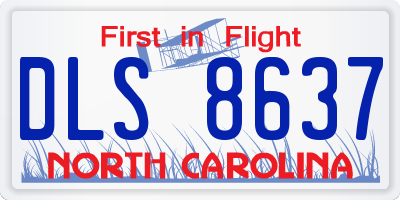 NC license plate DLS8637
