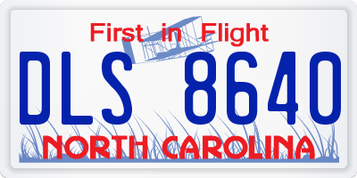 NC license plate DLS8640