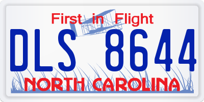 NC license plate DLS8644