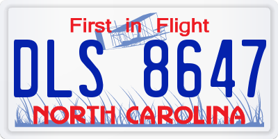 NC license plate DLS8647