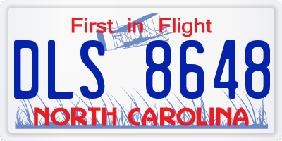 NC license plate DLS8648