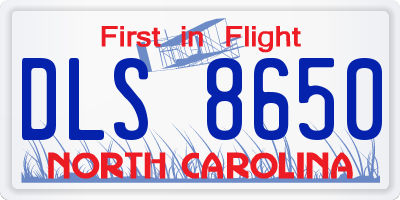 NC license plate DLS8650