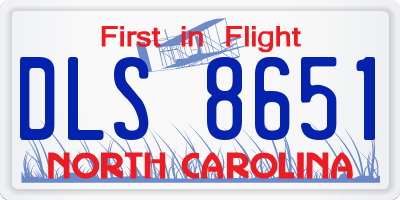 NC license plate DLS8651