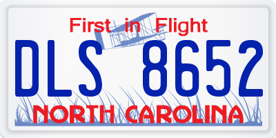 NC license plate DLS8652