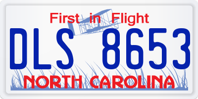 NC license plate DLS8653