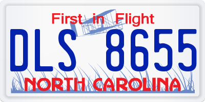 NC license plate DLS8655