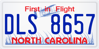 NC license plate DLS8657